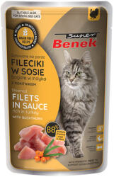 Super Benek Benek Pachet economic Super Fără cereale Fileuri înăbușite 56 x 85 g - Curcan cu cătină în sos