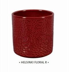 NDT Helsinki Floral R red 13 cm kerámia növénytartó
