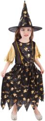 Rappa Costum de vrăjitoare pentru copii negru și auriu (M) e-packaging (RP212138) Costum bal mascat copii