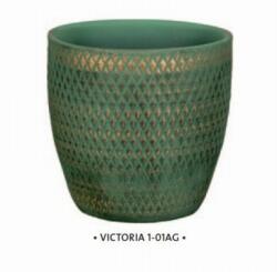 NDT Victoria 1-01AG green/gold 23 cm kerámia növénytartó