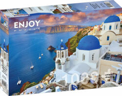 Enjoy 1000 db-os puzzle - Santorini View with Boats, Greece (1086) (1086)