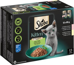 Sheba 12x85g Sheba Kitten finom változatosság szószban nedves macskaeledel