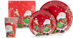 Family Collection Karácsonyi papír teríték szett - 12 tányér, 6 pohár, 20 szalvéta Family 58224C (58224C)