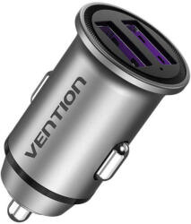 Vention USB A+A autós töltő szürke (FFEH0)