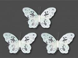 Pillangó csipesz fehér 3db 11x8, 5cm CAA112770
