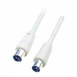 Somogyi Elektronic RF 3 koax kábel, dugó-aljzat, dupla árnyékolás, 2, 5m, fehér