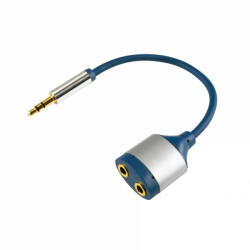 Somogyi Elektronic AC 16M audió átalakító kábel, elosztó, 3, 5mm sztereó dugó, 2 aljzat, 15cm