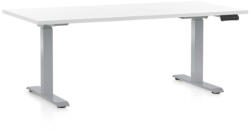 Rauman OfficeTech D állítható magasságú asztal, 160 x 80 cm, szürke alap, fehér