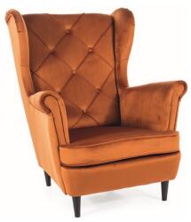 SIGNAL MEBLE Lady Velvet fotel, narancssárga / fekete
