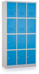 Rauman Fém szekrény - 12 doboz, 90 x 40 x 185 cm, csavaros zár, kék - ral 5012