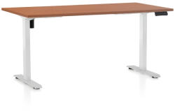 Rauman OfficeTech B állítható magasságú asztal, 160 x 80 cm, fehér alap, cseresznye
