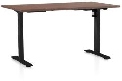 Rauman OfficeTech A állítható magasságú asztal, 120 x 80 cm, fekete alap, dió