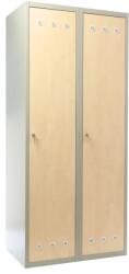 Rauman Fém szekrény fa ajtókkal, 80 x 50 x 180 cm, hengerzár, juhar