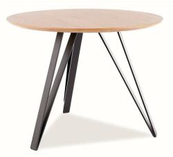 SIGNAL MEBLE Tetis étkezőasztal, átmérő 100 cm, tölgy / fekete