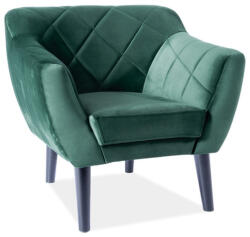 SIGNAL MEBLE Karo fotel, zöld / fekete