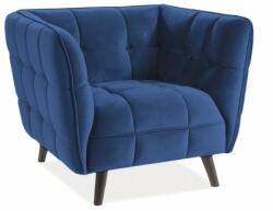 SIGNAL MEBLE Castello Velvet fotel, kék / fekete