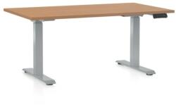 Rauman OfficeTech D állítható magasságú asztal, 120 x 80 cm, szürke alap, bükkfa