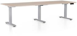 Rauman OfficeTech Long állítható magasságú asztal, 240 x 80 cm, szürke alap, tölgy