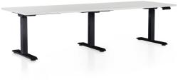 Rauman OfficeTech Long állítható magasságú asztal, 240 x 80 cm, fekete alap, világosszürke