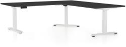 Rauman OfficeTech Angle állítható magasságú asztal, 180 + 120 cm, fehér alap, fekete