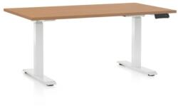 Rauman OfficeTech D állítható magasságú asztal, 120 x 80 cm, fehér alap, bükkfa