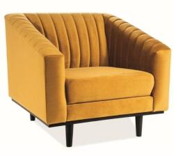 Signal Asprey Velvet fotel, sárga / fekete
