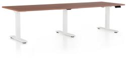 Rauman OfficeTech Long állítható magasságú asztal, 240 x 80 cm, fehér alap, dió