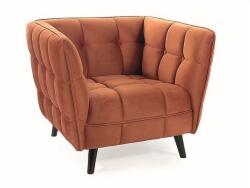 SIGNAL MEBLE Castello Velvet fotel, narancssárga / fekete