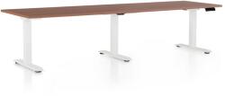 Rauman OfficeTech Long állítható magasságú asztal, 260 x 80 cm, fehér alap, dió