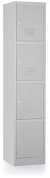 Rauman Fém szekrény - 4 doboz, 38 x 45 x 185 cm, hengerzár, szürke - ral 7035