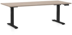 Rauman OfficeTech D állítható magasságú asztal, 180 x 80 cm, fekete alap, tölgy