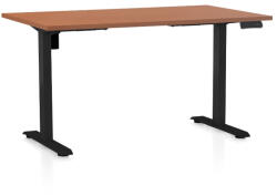 Rauman OfficeTech B állítható magasságú asztal, 140 x 80 cm, fekete alap, cseresznye