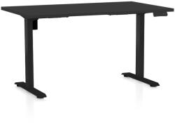 Rauman OfficeTech B állítható magasságú asztal, 140 x 80 cm, fekete alap, fekete