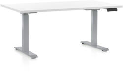 Rauman OfficeTech D állítható magasságú asztal, 140 x 80 cm, szürke alap, fehér