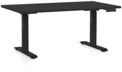 Rauman OfficeTech D állítható magasságú asztal, 120 x 80 cm, fekete alap, fekete