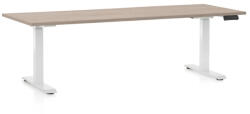 Rauman Állítható magasságú asztal OfficeTech D, 200 x 80 cm, fehér alap, tölgy