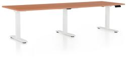 Rauman OfficeTech Long állítható magasságú asztal, 240 x 80 cm, fehér alap, cseresznye