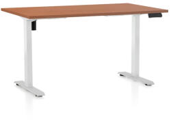 Rauman OfficeTech B állítható magasságú asztal, 140 x 80 cm, fehér alap, cseresznye
