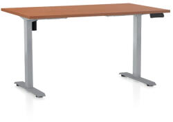 Rauman Állítható magasságú asztal OfficeTech B, 140 x 80 cm, szürke alap, cseresznye