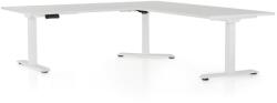 Rauman OfficeTech Angle állítható magasságú asztal, 180 + 120 cm, fehér alap, világosszürke