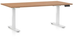 Rauman OfficeTech D állítható magasságú asztal, 160 x 80 cm, fehér alap, bükkfa
