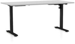 Rauman OfficeTech A állítható magasságú asztal, 160 x 80 cm, fekete alap, világosszürke