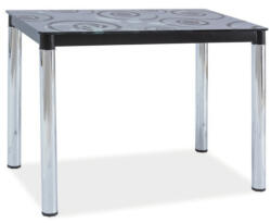 SIGNAL MEBLE Étkezőasztal Damar II 100 x 60 cm, fekete / ezüst