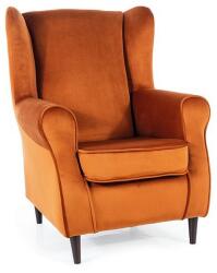 SIGNAL MEBLE Baron Velvet fotel, narancssárga / fekete