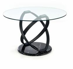 Halmar Optico étkezőasztal, átlátszó / fekete