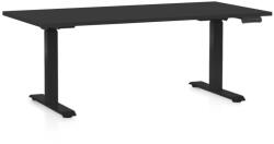 Rauman OfficeTech D állítható magasságú asztal, 160 x 80 cm, fekete alap, fekete