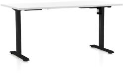 Rauman OfficeTech A állítható magasságú asztal, 160 x 80 cm, fekete alap, fehér