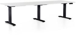 Rauman OfficeTech Long állítható magasságú asztal, 240 x 80 cm, fekete alap, fehér