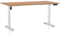 Rauman OfficeTech B állítható magasságú asztal, 160 x 80 cm, fehér alap, bükkfa