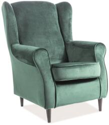 SIGNAL MEBLE Baron Velvet fotel, zöld / fekete